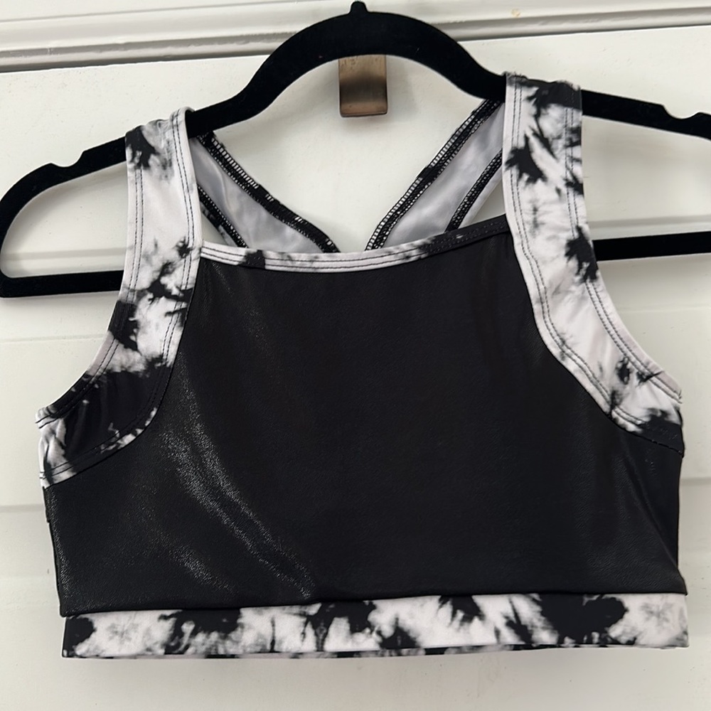 More Than Magic Sport Bra Top Black White Large